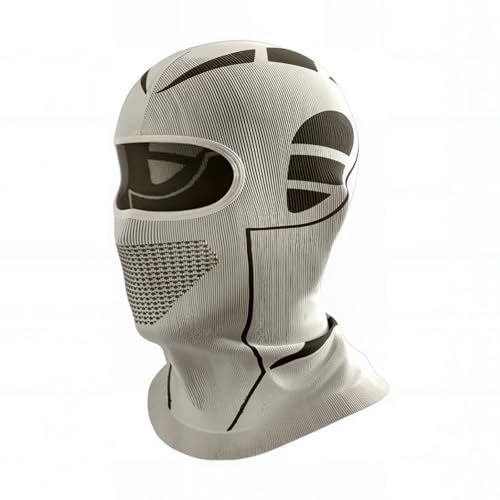 SPTSLFB Mech-Style Ski & Motorcycle Mask-Windproof Balaclava, Full Face with Vent Holes, Helmet-Friendly, Unisex for Skiing & Riding Light Gray - Image 1