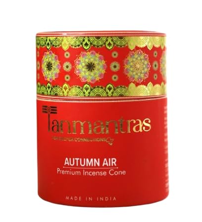 Tanmantras Tamantras Breathe in Autumns Warmth Apple Cinnamon Dhoop Cones with Free Ceramic Stand for Cozy Inviting Aromas - Image 1