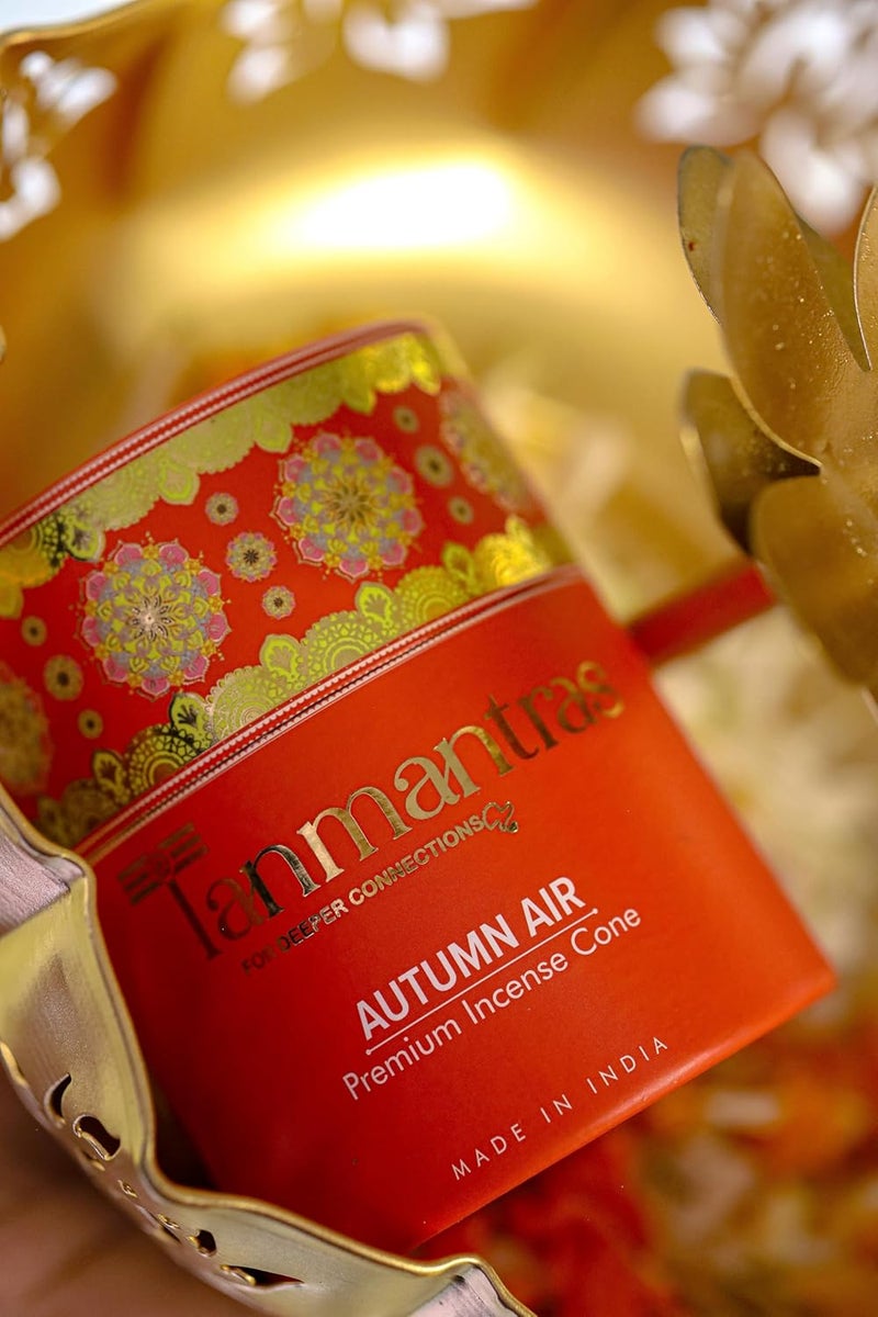 Tanmantras Tamantras Breathe in Autumns Warmth Apple Cinnamon Dhoop Cones with Free Ceramic Stand for Cozy Inviting Aromas - Image 3