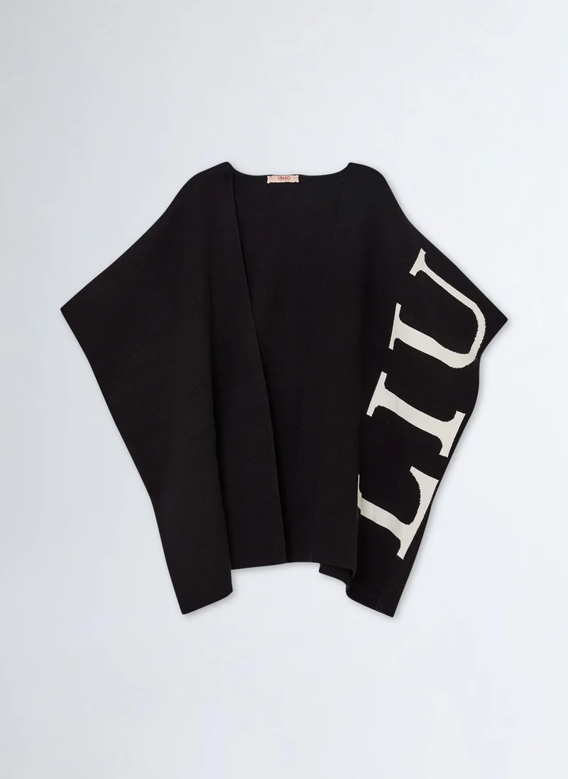 Liu Jo Knit poncho with logo