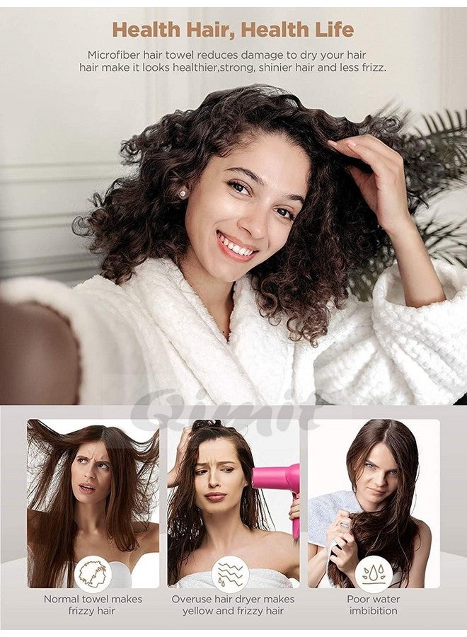 QIMIT QIMIT Hair Towel Wrap Absorbent Towel Hair-Drying Bathrobe Magic Hair Warp Towel Super Quick-Drying Microfiber 500 GSM Bath Towel Hair Dry Cap Salon Towel (1, Multi) - Image 4