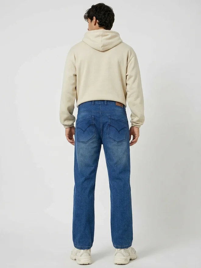 Styli Blue Men Blue Mid-Wash Regular Fit Jeans for Men | Best Price UAE
