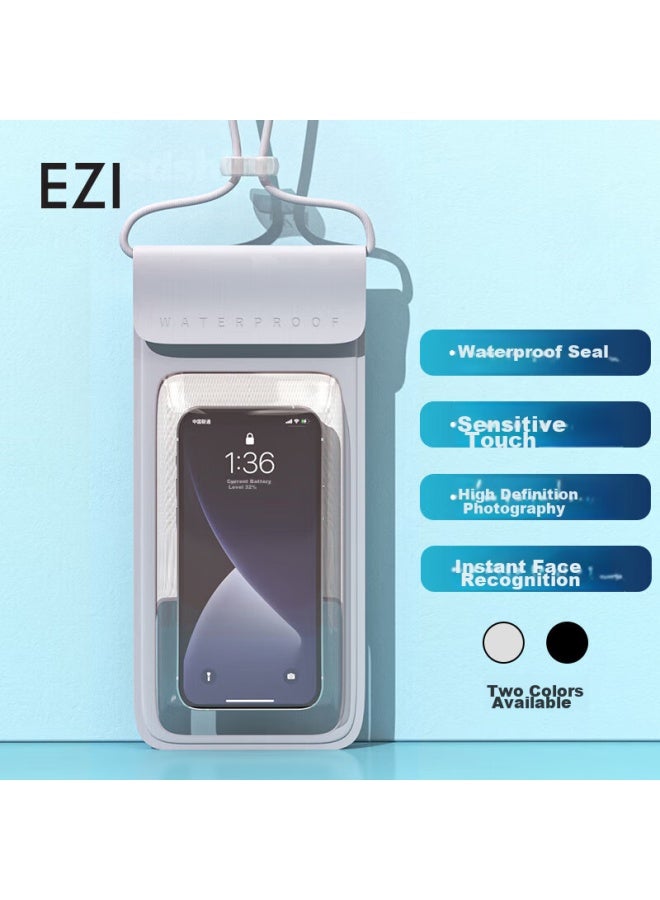 Yizi Waterproof Phone Pouch With Lanyard, Waterproof Case For Food Delivery Riders And Underwater Photography, Phone Sleeve Ezi21wg03001 Silver - Image 1