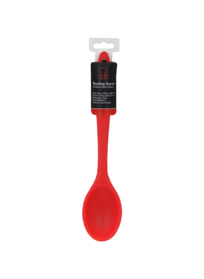 Chef Craft Premium Dishwasher Safe Silicone Basting Spoon Red 11inch 13030