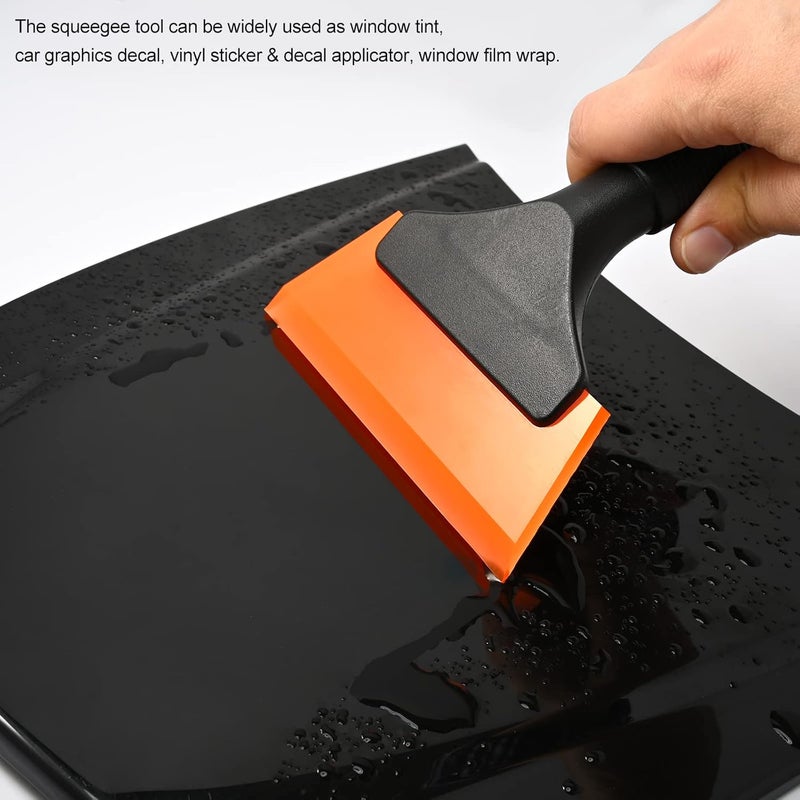 Ehdis Silicone Window Squeegee, Windscreen Squeegee, Car Shower Squeegee, Small for Car Window Cleaner, Bathroom, Kitchen, Cleaning Tool, 5 Inches, Orange - Image 3