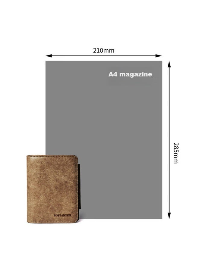 Bostanten Bosidandun Men's Wallet, Short Style, Top-grain Leather, Student Foldable, Multi-card Slots, Korean-style Clutch, Men's Purse - Image 4
