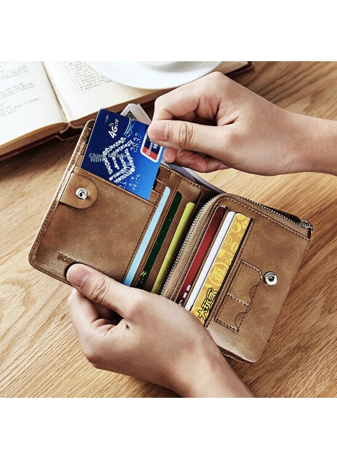 Bostanten Bosidandun Men's Wallet, Short Style, Top-grain Leather, Student Foldable, Multi-card Slots, Korean-style Clutch, Men's Purse - Image 2