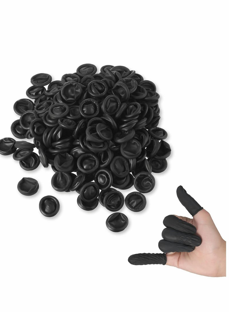 NIBEMINENT Latex Finger Cots 200 Pcs Disposable Protective Fingertips Gloves Black Sleeves Protectors Fingertip Bandages for Industrial Beauty and More - Image 1