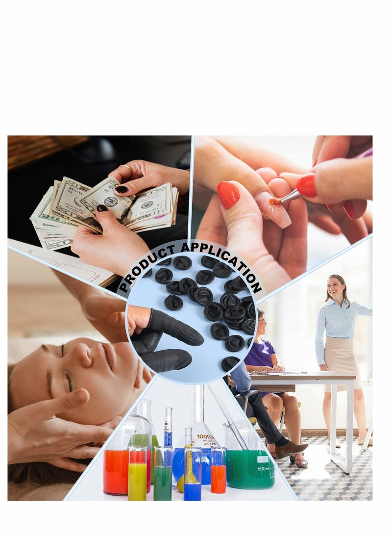 NIBEMINENT Latex Finger Cots 200 Pcs Disposable Protective Fingertips Gloves Black Sleeves Protectors Fingertip Bandages for Industrial Beauty and More - Image 5