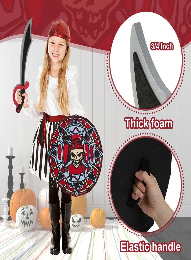 RICHNESS Kids Play Swords and Shields Foam Sword and Shield with Pirate Map and Treasures Toy Weapons for Kids Dress Up and Costumes Pack of 2 Players … … - Image 4