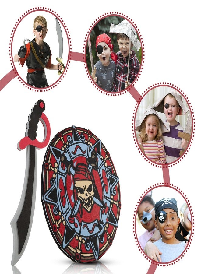 RICHNESS Kids Play Swords and Shields Foam Sword and Shield with Pirate Map and Treasures Toy Weapons for Kids Dress Up and Costumes Pack of 2 Players … … - Image 3