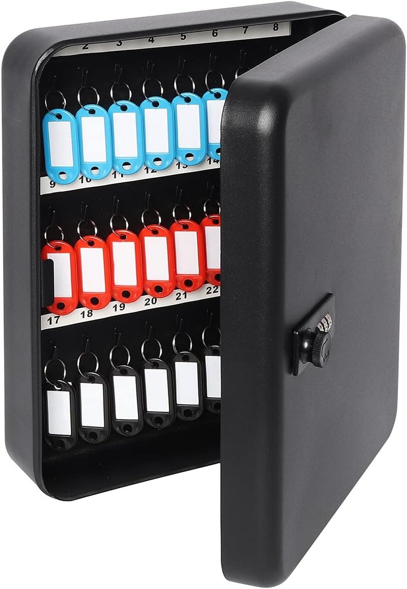Decaller Large Key Box with Combination Lock, Key Cabinet Wall Mount Lock Box with 48 Hooks, 11 4/5" x 9 1/5" x 3" - Image 3