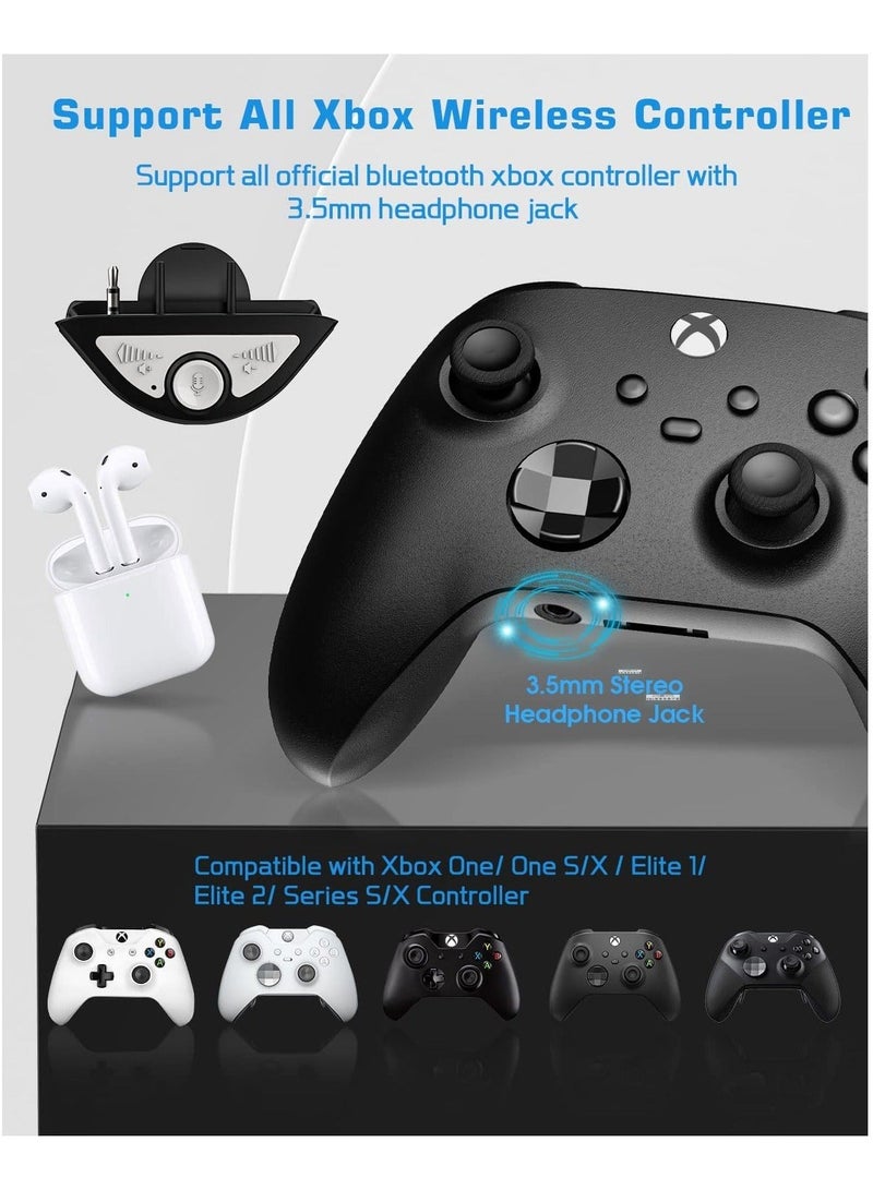 , Audio Adapter for Xbox Controller, 3.5mm Hole Bluetooth Headset Adapter, Mic Transmitter for Xbox One S X Elite 1 Elite2 Series S X Controller - Image 3