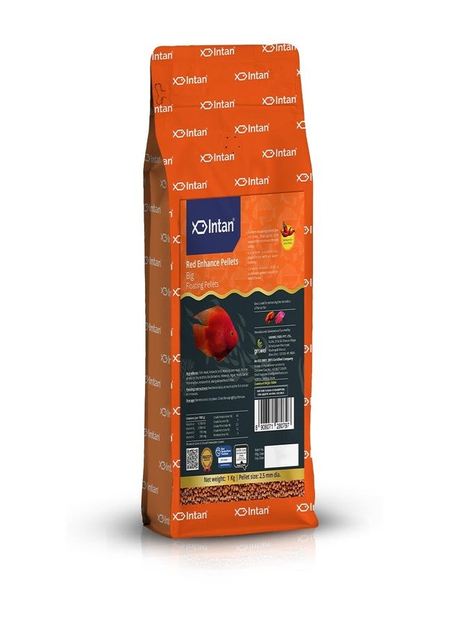Intan Red Enhance Pellets (Big 2.5mm Floating) | 1Kg - Highly Nutritious Ornamental Fish Food for Parrotfish & Red Coloured Fish | Growel Feeds - Image 1