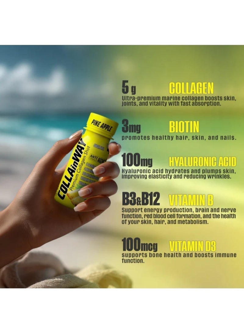 COLLAinWAY Premium Collagen Shot Pina Colada 77ml x 12 Bottles - Image 3