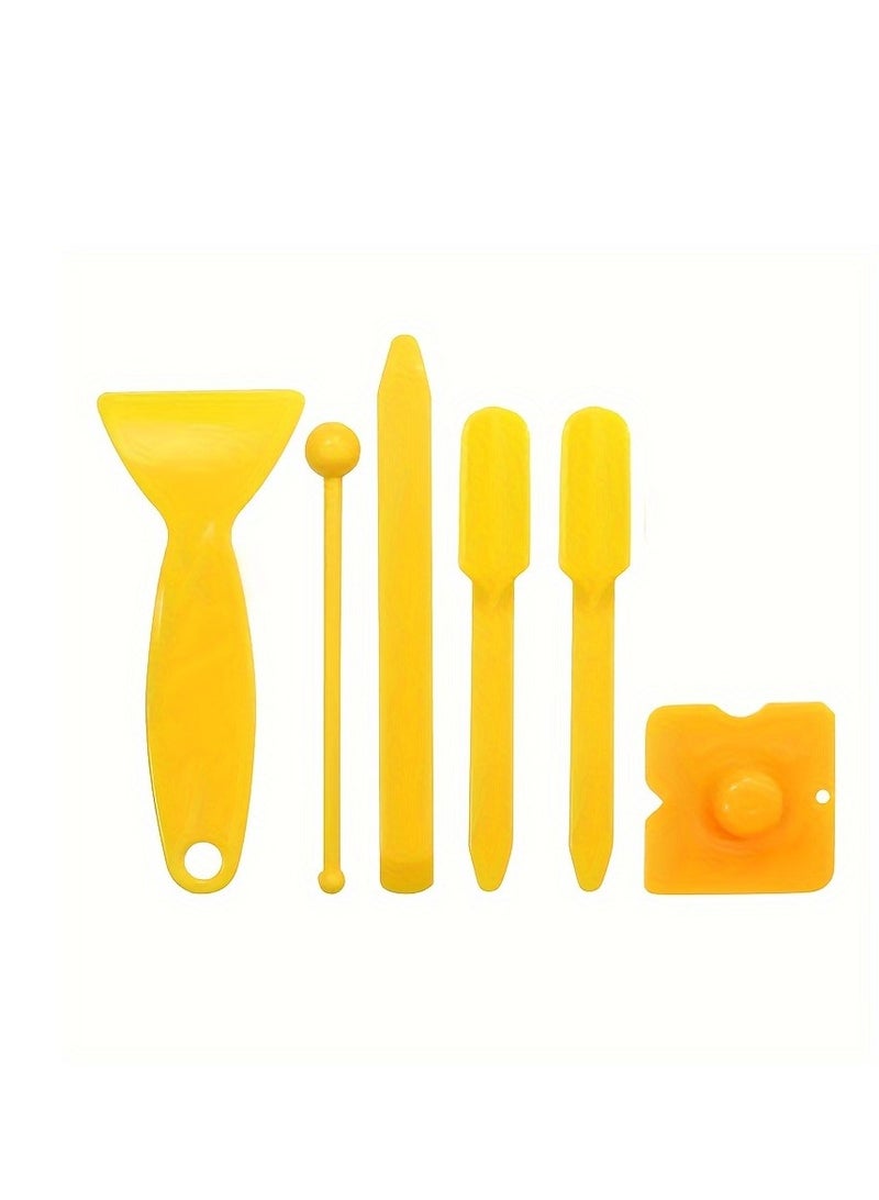 6pcs Seam Beauty Tool Set, Ceramic Tile Silicone Edge Grout Remover, Smooth Caulking Plastic Scraper Kit, Construction Installation Hand Tool - Image 3