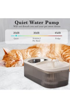 HAPPY PUSS Automatic Pet Water Dispenser 2-in-1 Cat Water Fountain and Stainless Steel food bowl- white color  - Image 5