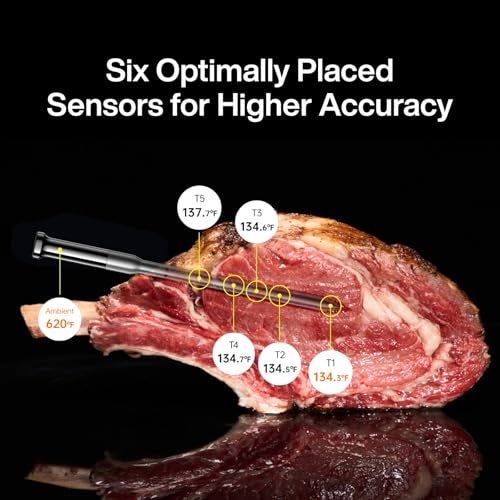 Typhur Sync Gold Wireless WiFi Meat Thermometer, 2 Slim Probes, 6 Sensors, 10x Stronger Signal, ±0.5℉ Accuracy, Smart Base Direct Setup, Reliable Reading Through Kamado Grill BBQ Oven Smoker Air Fryer - Image 2