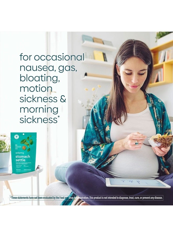 UpSpring قطرات تهدئة المعدة لتخفيف الغثيان العرضي/المعدة المضطربة مع الزنجبيل والليمون والنعناع وB6. قطرات بنكهة النعناع، 28 قطعة (قد يختلف التغليف) - Image 5