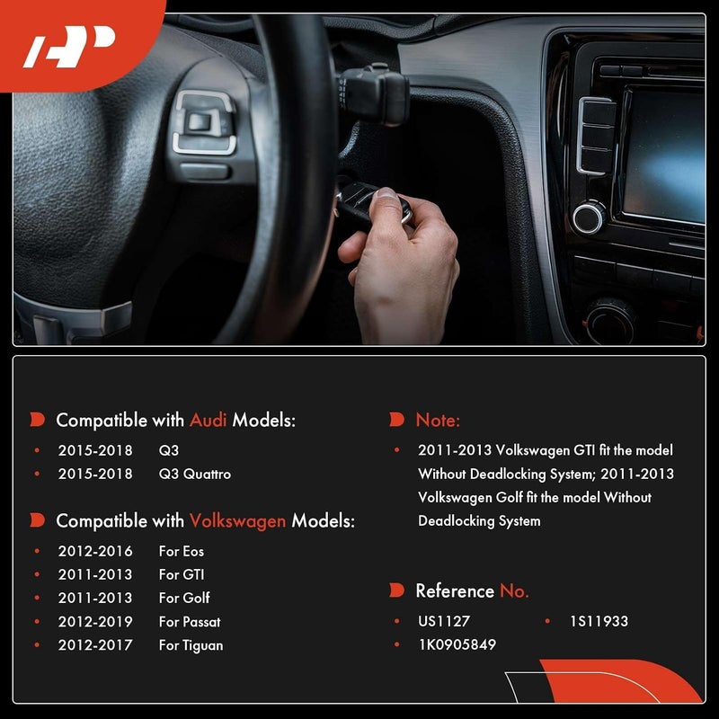 A-Premium Ignition Starter Switch Replacement for Volkswagen Passat 2012-2019 Golf Eos Tiguan Audi Q3 - Image 2