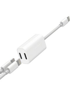 Techmaster Tme Compatible for iPhone 7 8 Plus x Xr Xs 11 12 Pro Max Headphone Charger 2in1 Adapter  - Image 2
