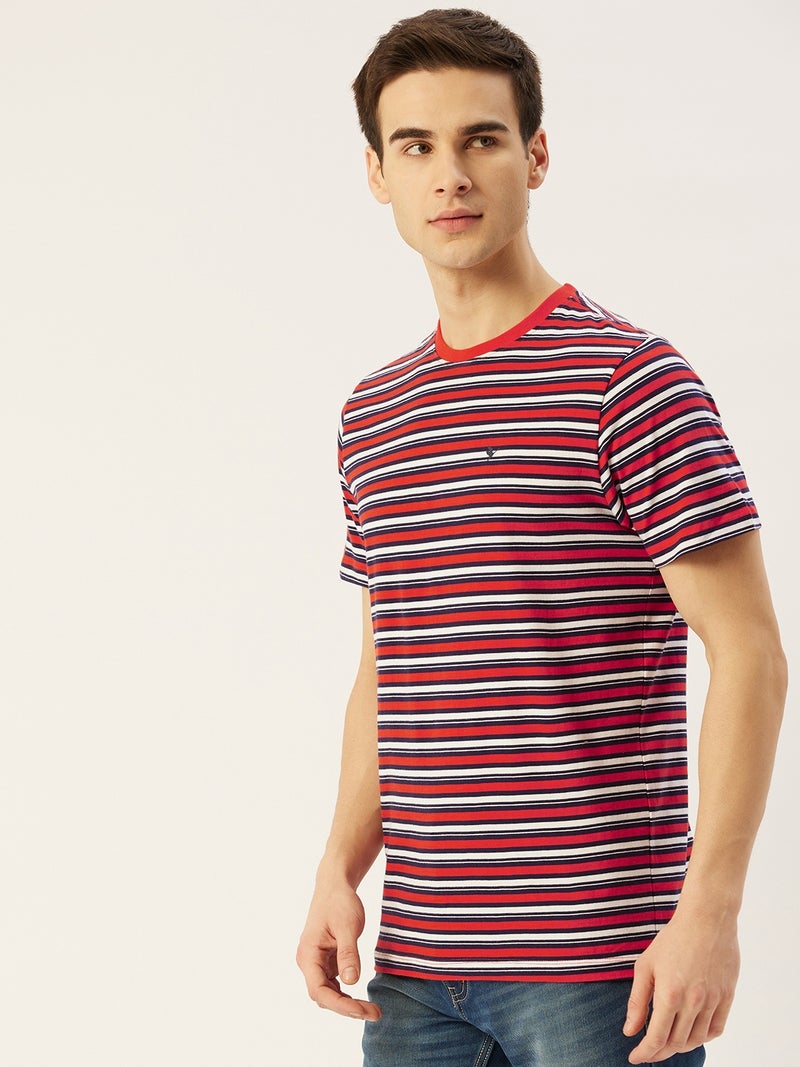 amswan PREMIUM COTTON STRIPED HALF SLEEVE CREW NECK T-SHIRTS - Image 3