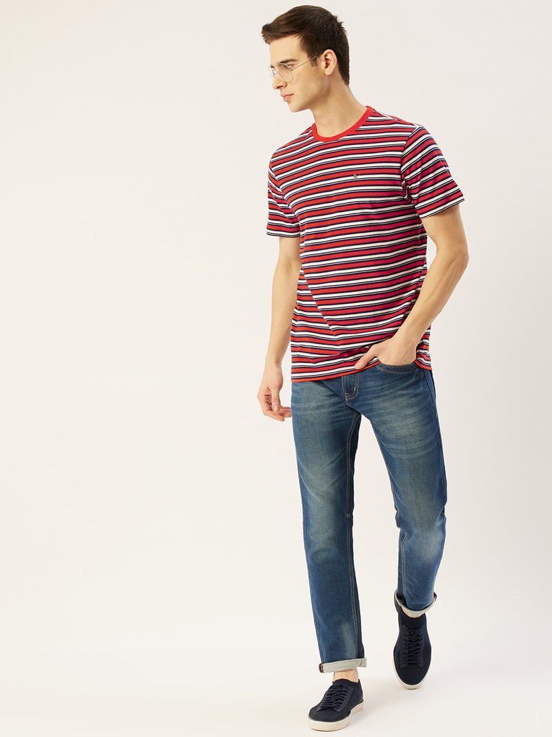 amswan PREMIUM COTTON STRIPED HALF SLEEVE CREW NECK T-SHIRTS - Image 5