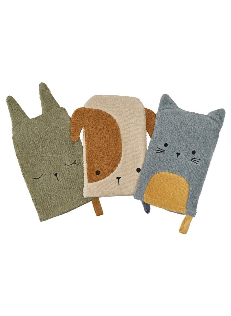 Washing Mitt, Multicolour, Pack of 3 - Image 1