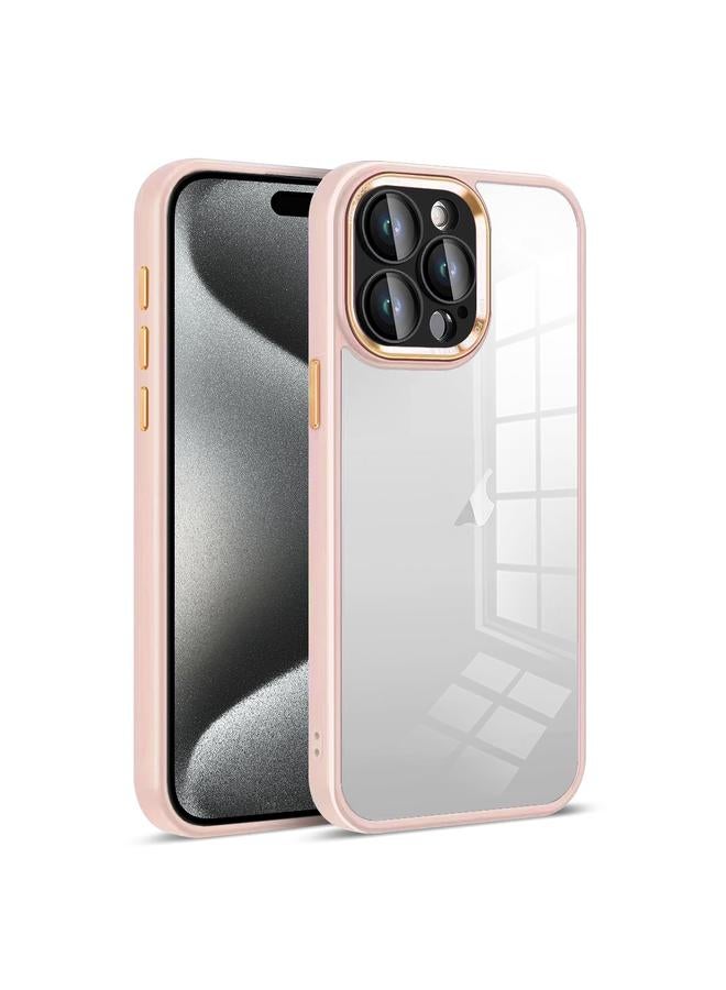 اس-توب جراب شفاف لهاتف iPhone 15 Pro Max مع غشاء عدسة ملون مدرع - Image 1