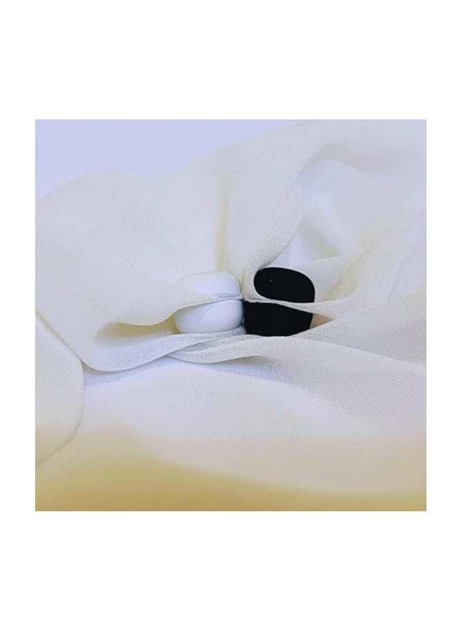 Sky Shine 4Pcs Magnetic Hijab Pins – Round No-Hole Scarf Clips | Strong Magnet Brooch Pins for Women’s Scarves, Shawls & Clothing | Hijab Accessories Black & White - Image 3