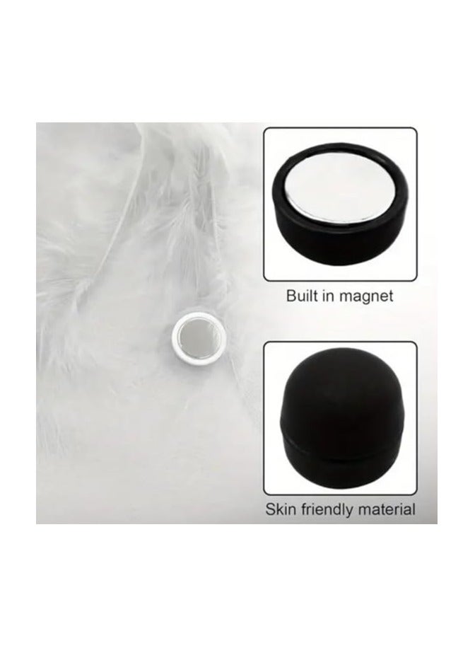 Sky Shine 4Pcs Magnetic Hijab Pins – Round No-Hole Scarf Clips | Strong Magnet Brooch Pins for Women’s Scarves, Shawls & Clothing | Hijab Accessories Black & White - Image 4