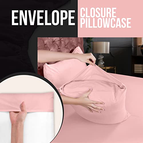 Utopia Bedding Queen Pillow Cases - 4 Pack - Envelope Closure - Soft Brushed Microfiber Fabric - Shrinkage and Fade Resistant Pillow Covers Queen Size 20 X 30 Inches (Queen, Pink) - Image 4