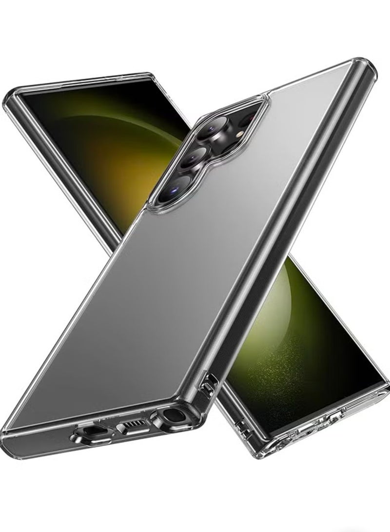 Galaxy S23 Ultra Clear Case (6.8 inch), Zero-Fingerprints Anti-scratch Matte Back Cover, Slim and Soft TPU Protector, Full Coverage Drop Protection - Clear - Image 1