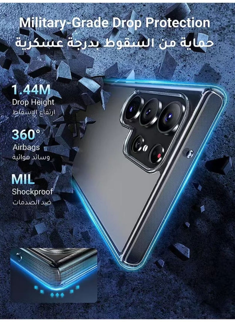 Generic - Galaxy S23  Ultra Clear Case (6.8 inch), Zero-Fingerprints Anti-scratch Matte Back Cover, Slim and Soft TPU Protector, Full Coverage Drop Protection - Clear - Image 1