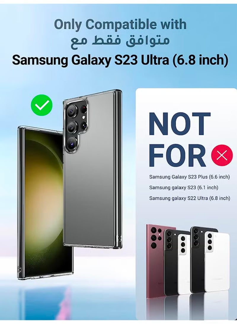 Generic - Galaxy S23  Ultra Clear Case (6.8 inch), Zero-Fingerprints Anti-scratch Matte Back Cover, Slim and Soft TPU Protector, Full Coverage Drop Protection - Clear - Image 1