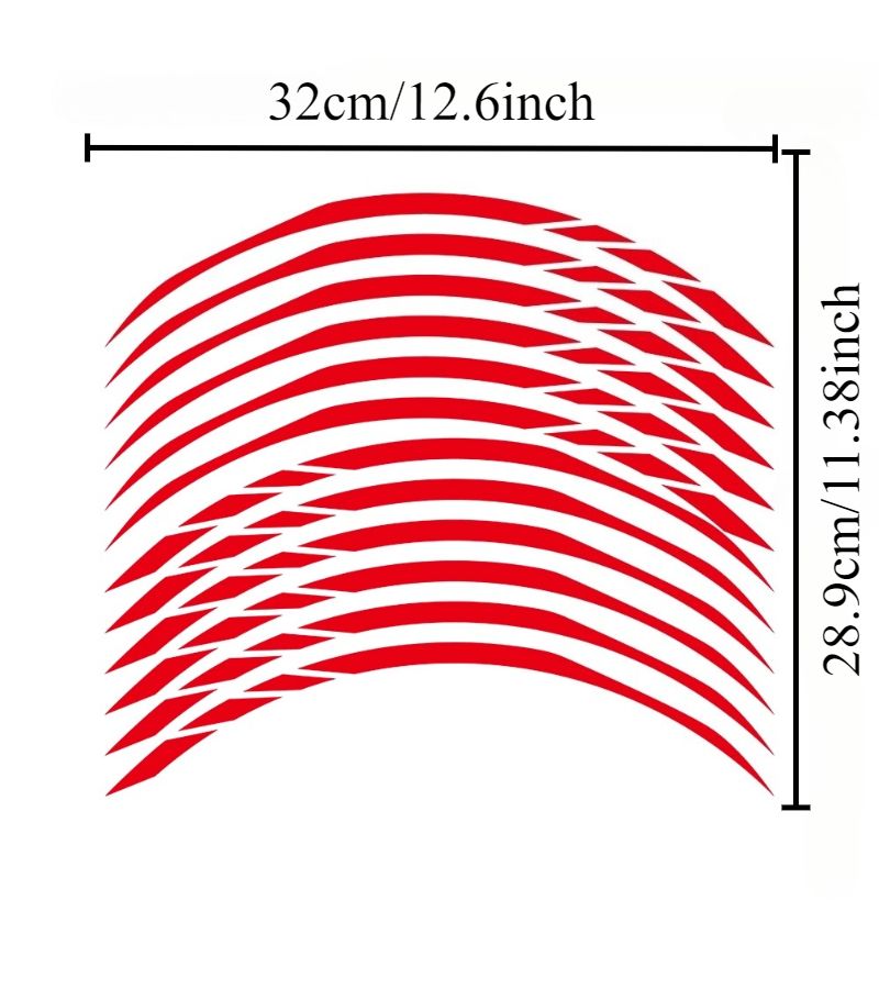Red Motorcycle Decals 12.6x11.38inch Waterproof UV Resistant Racing Style Decorative - Image 2
