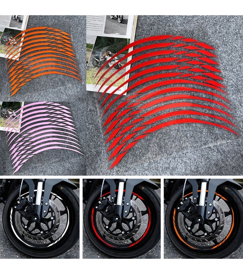 Red Motorcycle Decals 12.6x11.38inch Waterproof UV Resistant Racing Style Decorative - Image 1