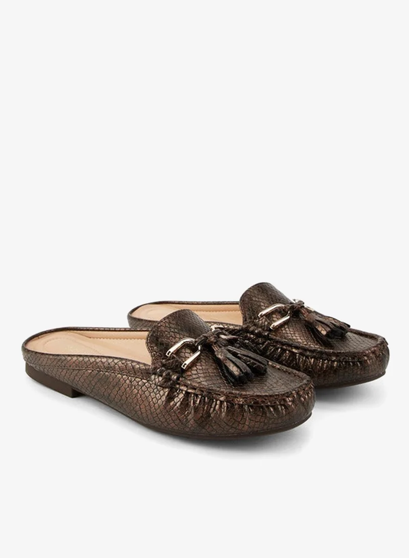 Flora Bella By Shoexpress Textured Mules with Tassels