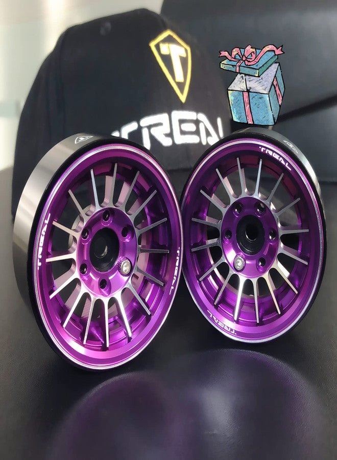 TREAL 1.9 Beadlock Wheels 1.9 Inch Beadlock RC Wheel Rims Set (4) for 1:10 RC Crawler Axial SCX10 II 90046 SCX10 III AXI03007 Capra TRX4 12mm Hex -Type J(Black) - Image 3