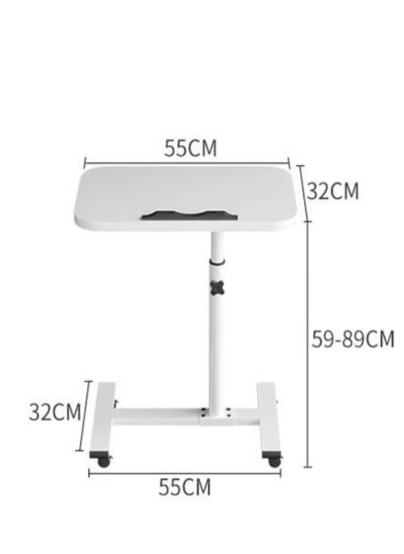PENG GENERAL - Mobile Overbed Table with Wheels, Laptop Computer Standing Desk Cart with Tray Pink - Image 1
