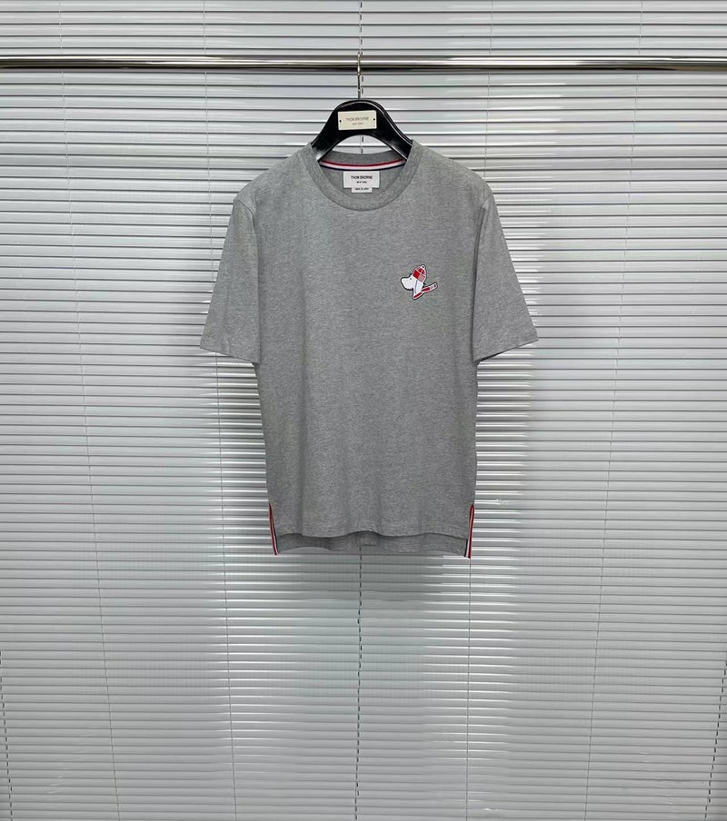 Tb Tom Christmas Puppy Print Slit Round Neck Short-Sleeved T-Shirt For Men And Women - Image 1
