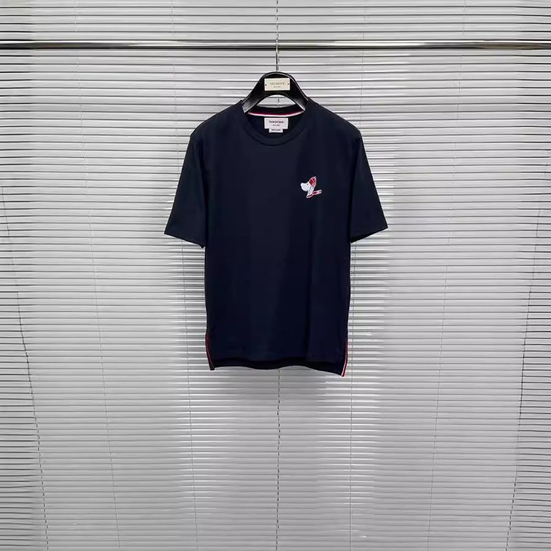 Tb Tom Christmas Puppy Print Slit Round Neck Short-Sleeved T-Shirt For Men And Women - Image 4