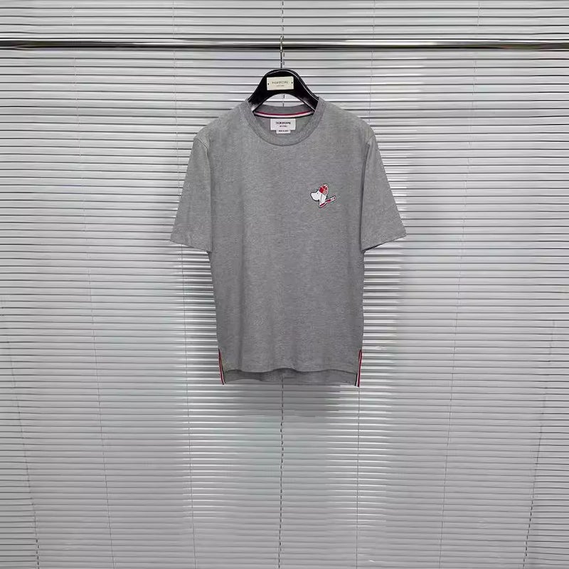 Tb Tom Christmas Puppy Print Slit Round Neck Short-Sleeved T-Shirt For Men And Women - Image 3