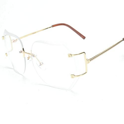 MINCL/2016 HOT RIMLESS SUNGLASSES WOMAN CLEAR LENS (gold, clear) - Image 3