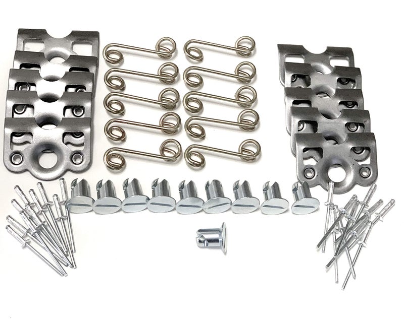 UTVDistribution 1/4 Turn Quick Release Steel Slot Head Dzus Button with Springs and Dimpled Tabs (10) - Image 1