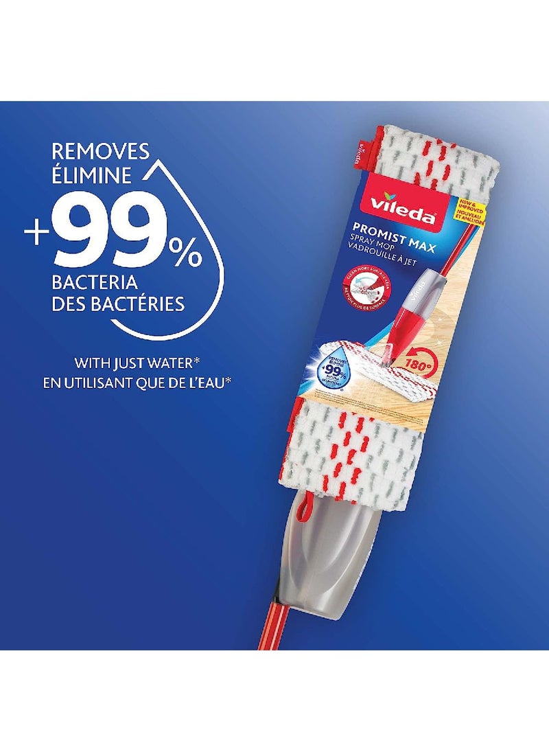 Vileda ProMist Spray Flat Mop – Easy-to-Use Spray Mop with Reusable Microfiber Pad, Ideal for Quick and Efficient Floor Cleaning - Image 2