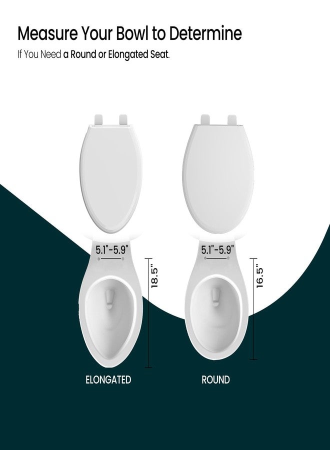 RT مقعد مرحاض R&T دائري B1099، قوي يتحمل حتى 440 رطل، يغلق ببطء، غير قابل للانزلاق وسهل التنظيف، سهل التركيب، مادة PP بيضاء ممتازة - Image 5