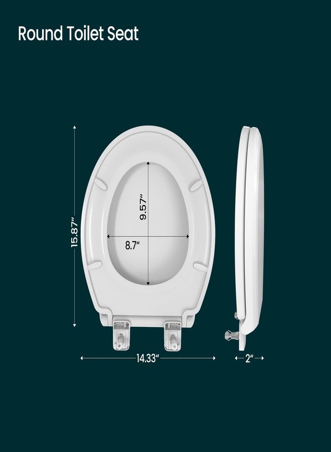 RT مقعد مرحاض R&T دائري B1099، قوي يتحمل حتى 440 رطل، يغلق ببطء، غير قابل للانزلاق وسهل التنظيف، سهل التركيب، مادة PP بيضاء ممتازة - Image 4