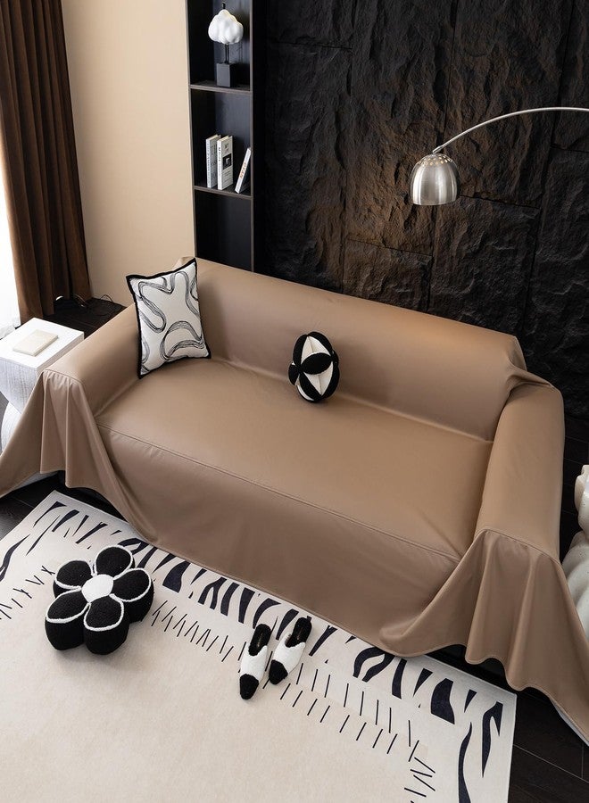 vctops Waterproof Thick PU Leather Sofa Covers for Sectional Sofa Luxury Couch Cover for Dogs Loveseat Covers Futon Cover L Shaped Cover Wipeable Couch Protector (Light Coffee,71"x91") - Image 4