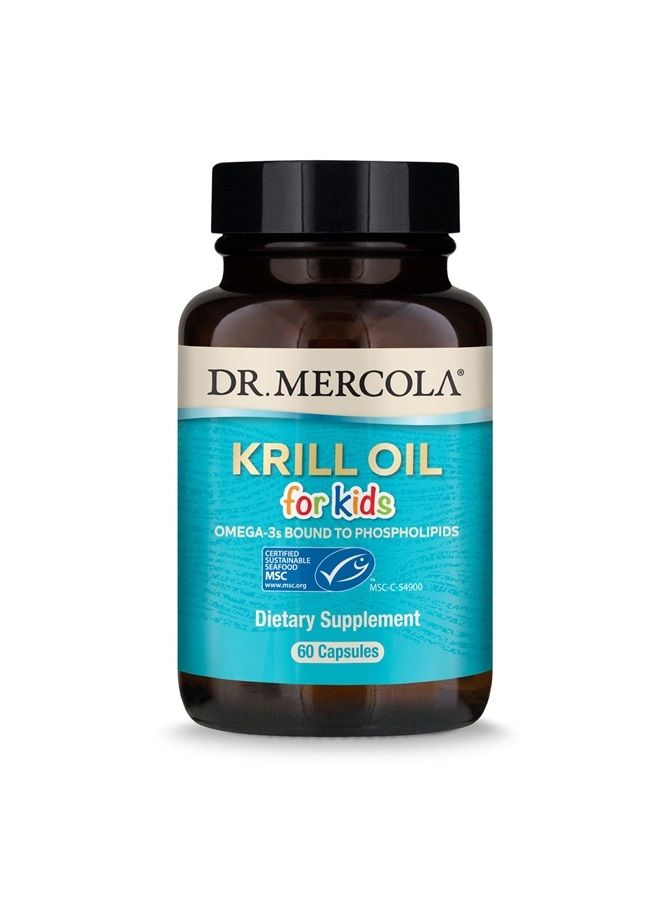 , Krill Oil for Kids, 30 Servings (60 Capsules), Source of Omega 3 Fatty Acids, MSC Certified, Non GMO, Soy Free, Gluten Free